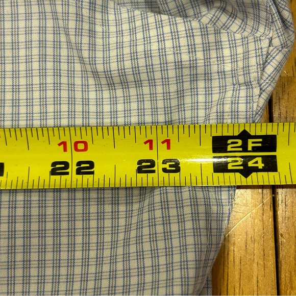 Jos. A. Bank White Blue Plaid Dress Shirt 16.5/33 - Picture 7 of 8